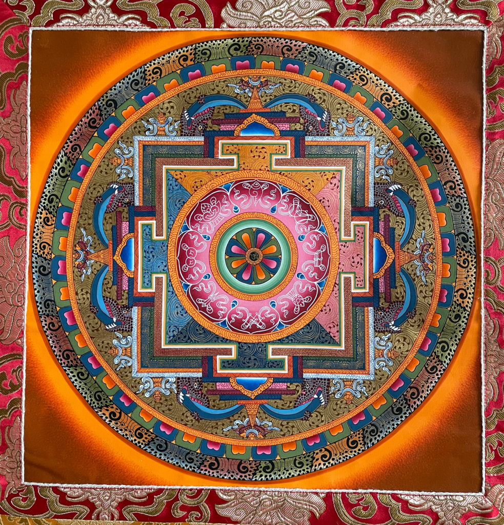 Beautiful Lotus Round Mandala with High Quality Thangka Handpainted in ...