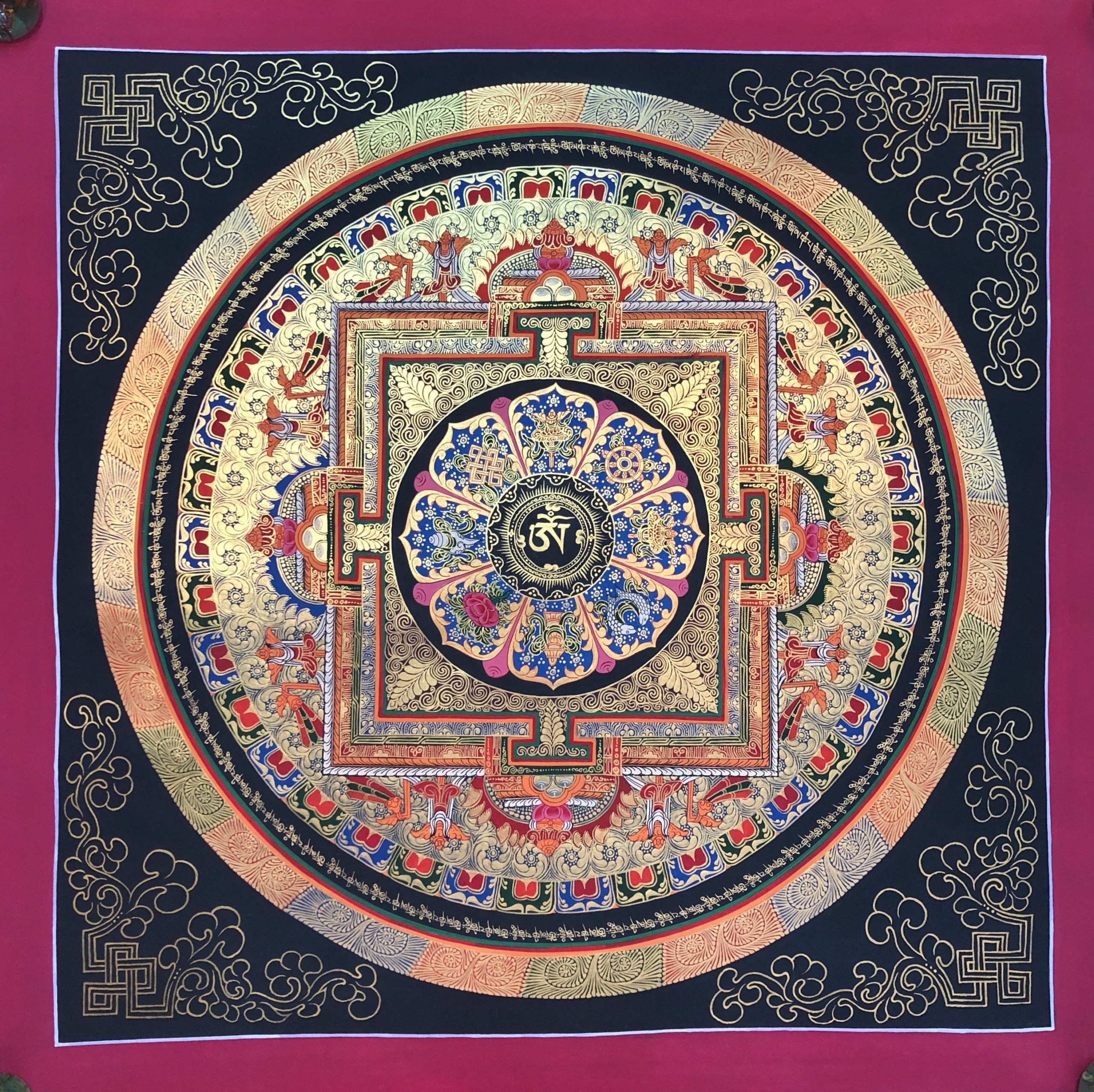 Om Asta Mandala Thangka - Handmade in Nepal - Himalaya Handicrafts