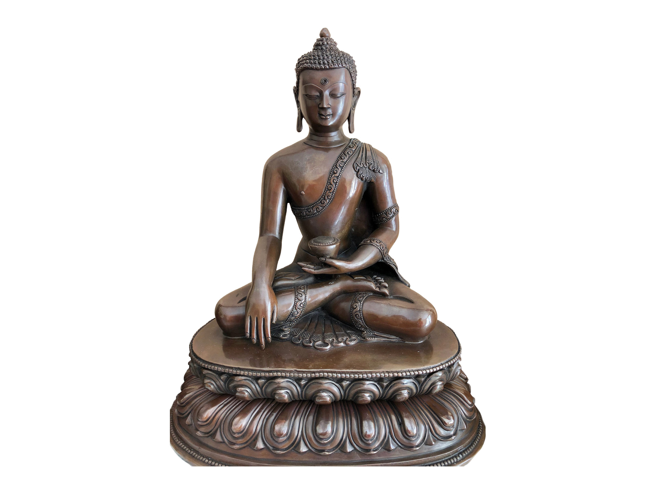 Large Brass Buddha Statue Hand Crafted In Nepal 🇳🇵 - Island Buddha